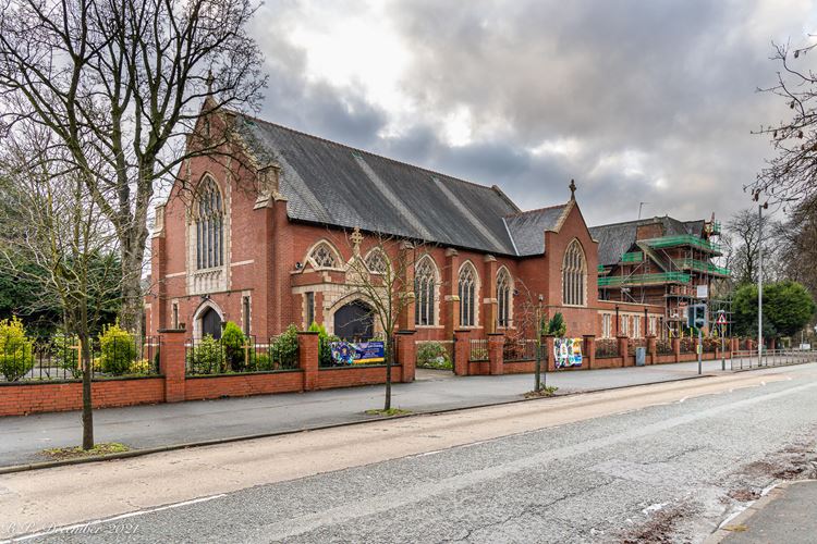 A photo of the St John's church in Chorlton, Manchester.